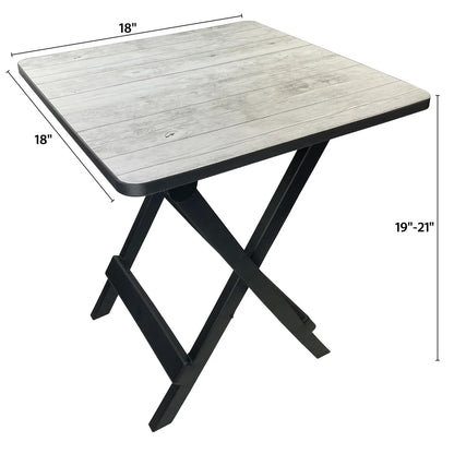 19-Inch Folding Side Table Portable Adjustable Height Outdoor Camp Table Lightweight Collapsible Plastic