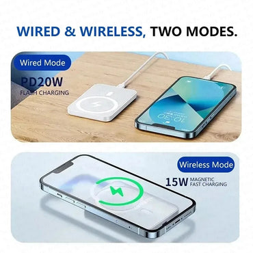 Magnetic 10000mAh Portable Wireless Power Bank – 20W Fast Charge, USB-C & Wireless Magnetic External Battery Pack for Smartphones