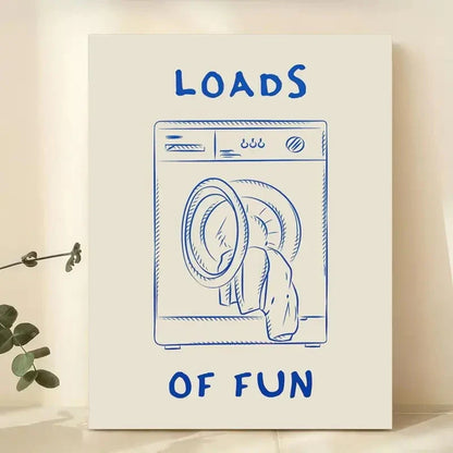 Loads Of Fun Laundry Room Canvas Retro Wall Art Prints Canvas Painting Poster Picture For Living Room Home Decor
