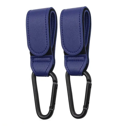 PU Leather 360° Rotating Stroller Hook - Baby Bag Pram Organizer (1 or 2-Pack)