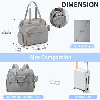 Large Mom Dad Diaper Backpack - Maternity Nappy Bag with Pacifier Pouch