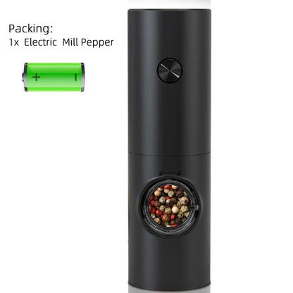 Electric Automatic Salt & Pepper Grinder Set — Battery-Powered Mill with LED Light & Adjustable Coarseness