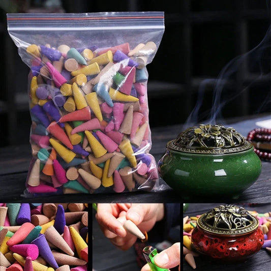 60-Pack Sandalwood Scented Incense Cones for Meditation, Relaxation & Anxiety Relief