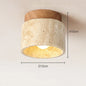Japanese Wabi Sabi Yellow Marble Hotel Lobby Corridor Ceiling Light Creative Cream Style Restaurant Room Balcony Decorative Lamp