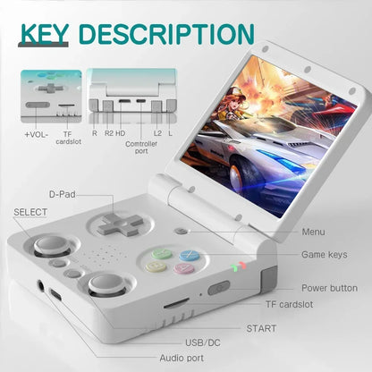 3.5-inch (8.9 cm) IPS Retro Handheld Game Console - Linux OS, 5000+ Games, Mini HDMI, 3000mAh Battery