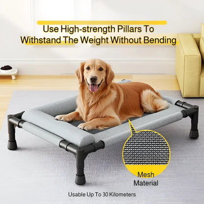 Large Moisture-Proof Elevated Pet Bed – Removable Washable Breathable Mesh Camping & Indoor Dog Cat Bed