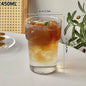 Wave Ripple Glass Tumbler - Transparent Iced Coffee & Milk Tea Cup, 280 ml (9.5 fl oz) & 530 ml (18 fl oz)