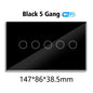 WiFi Smart Touch Glass Wall Light Switch — 8 Gang or 10 Gang (147 x 86 x 38.5 mm / 5.79 x 3.39 x 1.52 in) — Tuya/Smart Life, Alexa & Google Home
