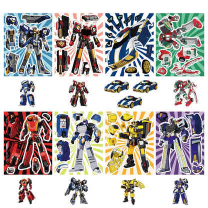 8/16/24PCS Machine Warrior Puzzle Stickers DIY Handicraft Notebook Stationery Helmet Stickers