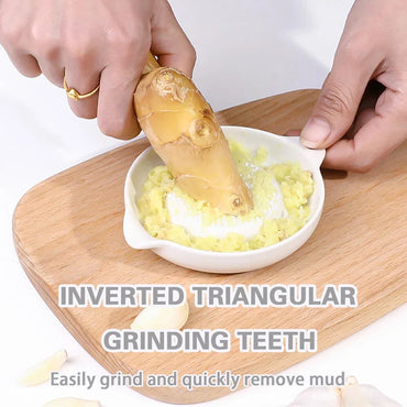 Portable Porcelain Ginger Grater - Ceramic Rasp for Ginger, Garlic, Wasabi, Vegetables & Cheese