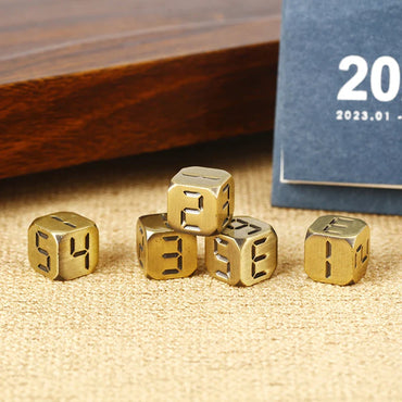 5PCS/1Set Metal Dice Golden/Bronze Colorful Numbers Funny Game Dice Six Sided Decider Board Game Acessorios 13mm
