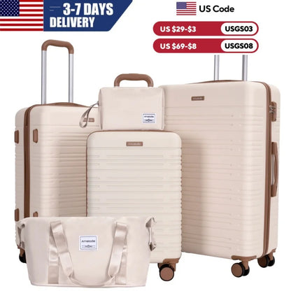 Travelhouse 5-Piece Luggage Set, 20/24/28 in ABS Suitcases