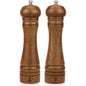 2PCS Wooden Salt & Pepper Grinder Set – 8 Inch Adjustable Ceramic Rotor Mill Shakers | Manual Kitchen Spice Grinder for Cooking & Dining