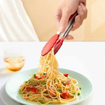 7-Inch Non-Slip Silicone Tip Food Tongs (21.4 cm) – BBQ Grilling, Salad & Kitchen Serving Utensil