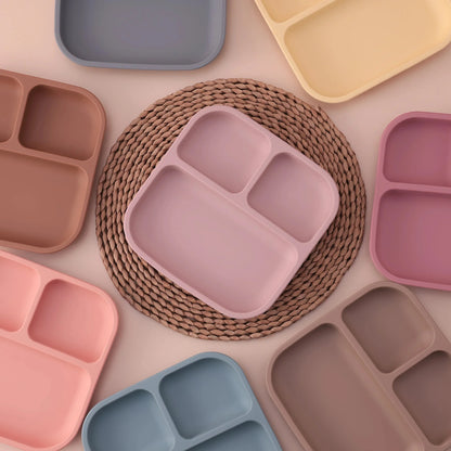BPA Free Silicone Divided Suction Baby Plate