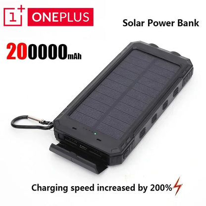 Solar Power Bank 200000mAh 120W Fast Charge Portable External Battery with Solar Panel, SOS & LED Light
