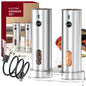 2-Pack USB Rechargeable Electric Salt & Pepper Grinder Set, Adjustable Coarseness, LED Light, Type-C Charging