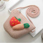 Kids Mini Woven Natural Straw Crossbody Bag for Girls Cute Shoulder Purse