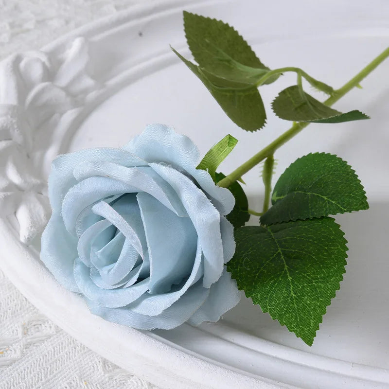 Artificial Silk Rose - Single Stem, 55 cm, 13 Colors, Realistic Foam Petals for Weddings, Home Decor & Gifting
