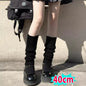 Y2K Fluffy Knit Leg Warmers for Women — Gothic Lolita Arm & Boot Covers, Lengths 40/50/70/75 cm (15.7–29.5 in), Black White