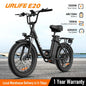 1000W Electric Fat Tire E-Bike 48V 13Ah Removable Battery, 20"x3" (50.8x7.6 cm), 7-Speed, Dual Disc Brakes, Up to 60+ km Range
