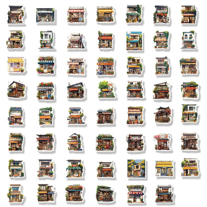 10/30/55pcs Japan Style Retro Beautiful Convenience Store Aesthetic Stickers Skateboard Laptop Suitcase Decoration Sticker Toys