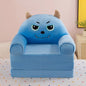 Foldable 3-Layer Plush Kids Sofa Chair Cartoon Baby Seat with Removable Cover