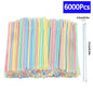 Multicolor Flexible Plastic Drinking Straws — Reusable Cocktail & Boba Straws 8.3 in (21 cm) x 0.2 in (5 mm) — Packs 50–6000 for Parties & Weddings