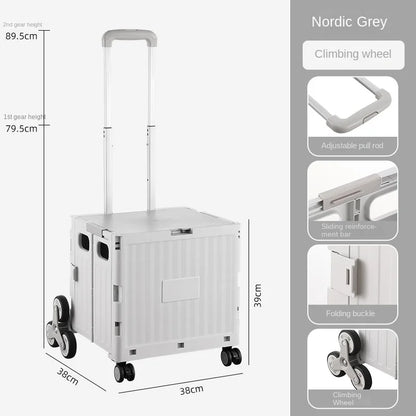 Multifunctional Folding Camping Trolley - Large Capacity Portable Outdoor Storage Cart