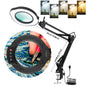 LED Magnifying Lamp 72-LED USB Illuminated Magnifier 8X/10X Adjustable Arm for Soldering, Repair, Crafts & Skincare