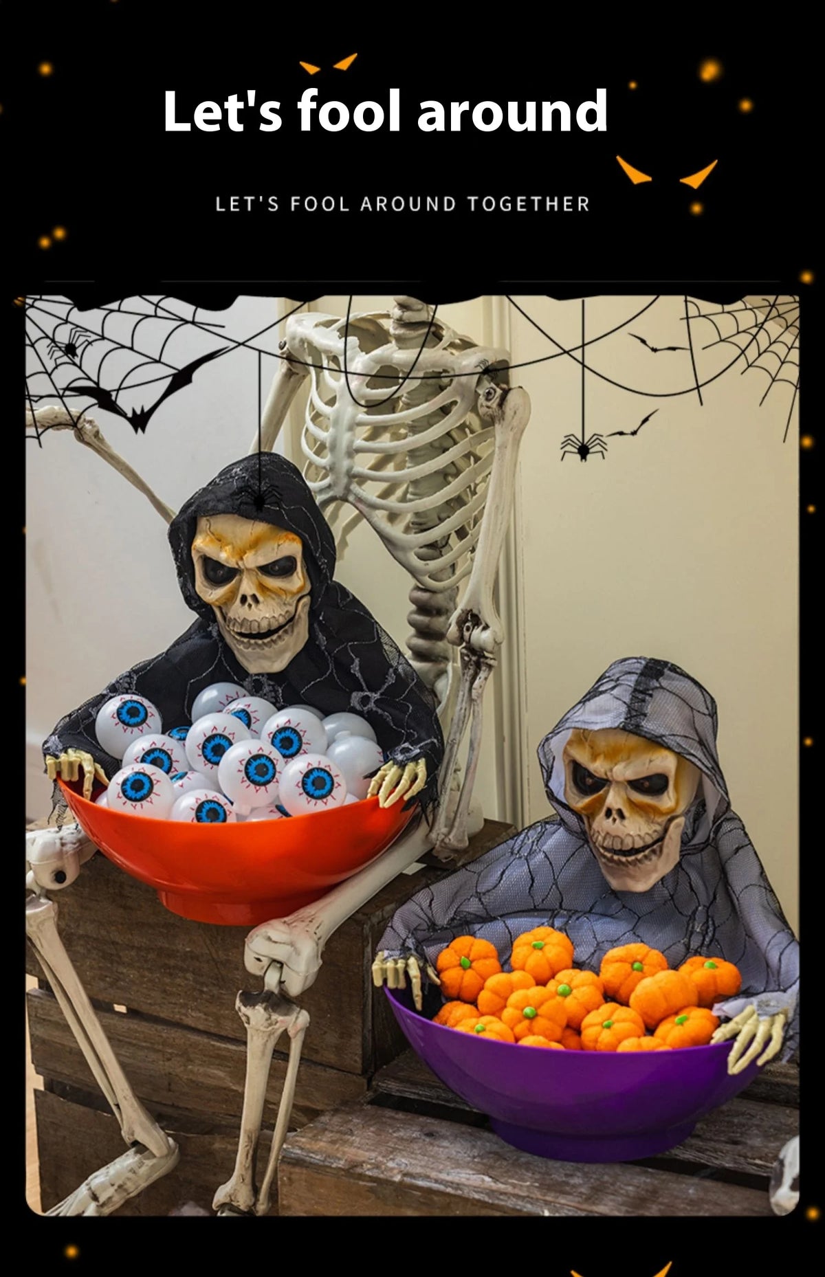 Halloween Pumpkin Candy Plate Decoration, Red or Purple