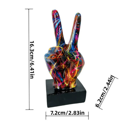 Graffiti Hand Gesture Resin Statue