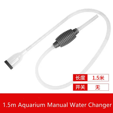 Handheld Aquarium Siphon Vacuum Pump – 1.5 m (59 in / 4.9 ft) Fish Tank Water Changer & Gravel Cleaner