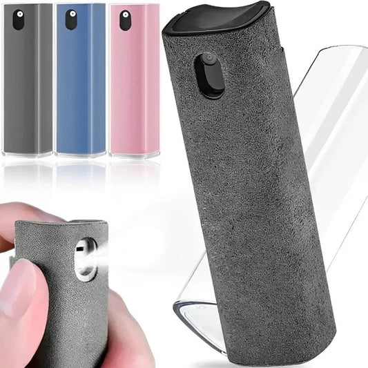 Microfiber Screen Cleaner Spray Bottle with Cloth – Refillable Phone, Tablet & Glasses Wipes
