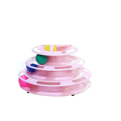 Interactive Cat Turntable Toy — 3- or 4-Layer Spinning Teaser for Cats, Self-Play Boredom Reliever