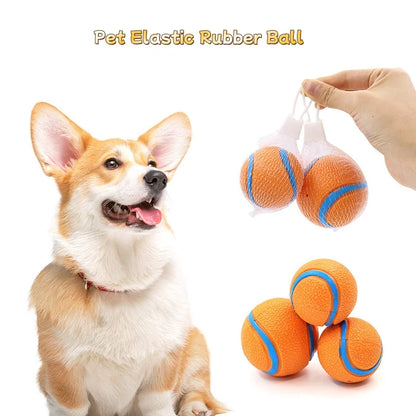 Chew-Proof Rubber Dog Ball - Elastic Jumping Fetch Toy for Small, Medium & Large Dogs