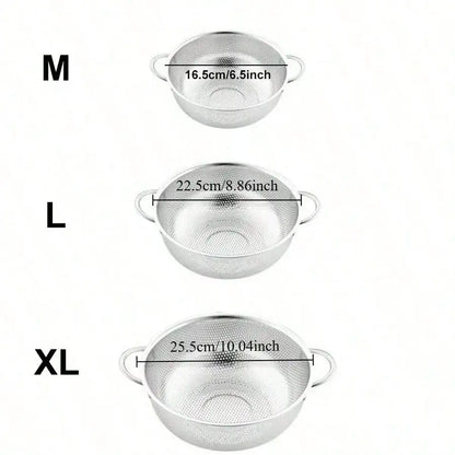 Stainless steel drain basket, vegetable washing basket, perforated basket, rice washing basket, sieve and filter water