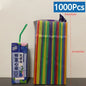 Multicolor Flexible Plastic Drinking Straws — Reusable Cocktail & Boba Straws 8.3 in (21 cm) x 0.2 in (5 mm) — Packs 50–6000 for Parties & Weddings
