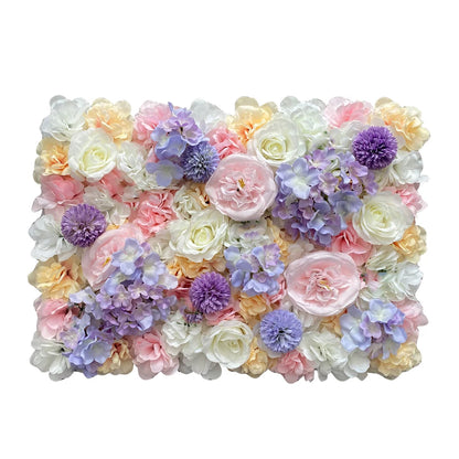 MEIHON Silk Rose Flower Wall Panel - 60x40cm Artificial Backdrop, Connectable, 34 Color Options for Wedding, Home & Events