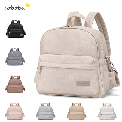 Stylish Waterproof Diaper Backpack for Women — Large Capacity Multi-Functional Nappy Changing Bag with 2 Straps