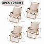 Khaki Folding Camping Chair with Beech Wood Armrests – 600D Oxford Fabric, Steel Frame – Portable Outdoor Chair (1/2/4-Pack)