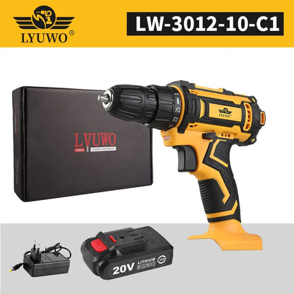 Cordless Drill 12V/16.8V/21V Rechargeable Electric Screwdriver - 2-Speed Lithium Battery Multi-Function Power Tool