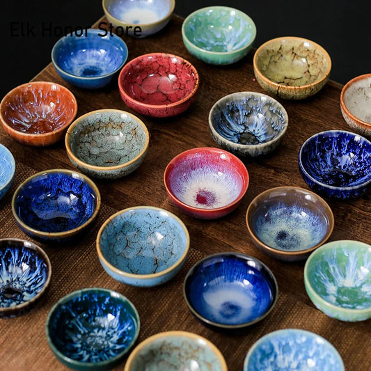 45ml (1.5 fl oz) Ceramic Tasting Teacup – Satin Blue Jianzhan Master Cup for Gongfu Tea