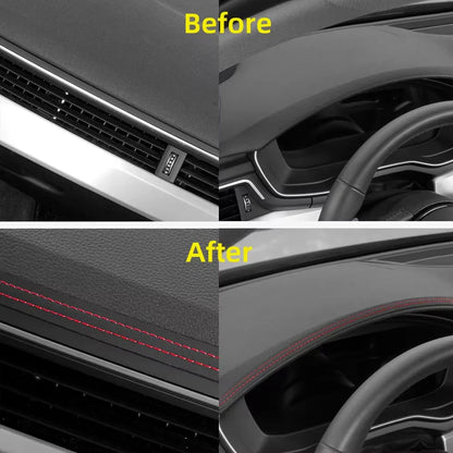 PU Leather Car Trim Braid — Self-Adhesive Decorative Strip for Dashboard & Door, Universal Interior Moulding