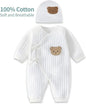 Baby Winter Bodysuit (0–6M) – Thick Cotton Animal Print Onesie for Boys & Girls