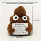 Cute Crochet Doll Positive Poo Creative Knitted Decor Emotional Support Positive Message Card  New Year Birthday Gift