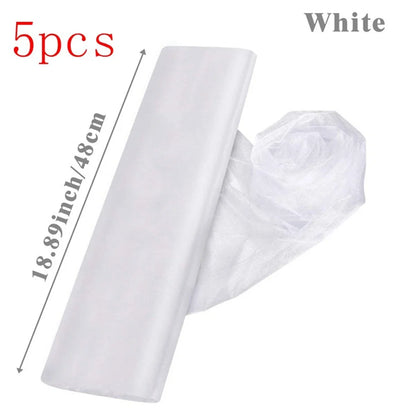 5/10m Wedding Decoration Tulle Roll Crystal Organza Sheer Fabric For Wedding Birthday Party Backdrop Weeding Chair Sashes Decor