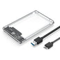 USB 3.0 2.5-Inch (63.5 mm) SATA HDD/SSD Enclosure — Up to 6TB, 5Gbps, Transparent Case, Plug & Play