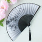 Hand Fan Foldable Silk Fan Noodles Bamboo Fan Bones Halloween Cosplay Prop Christmas Wedding Decoration Party Gifts Art Crafts