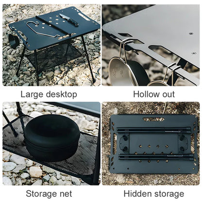 Folding IGT Tactical Camping Table - Adjustable Aluminum Portable Picnic Table